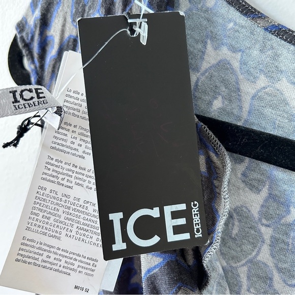 Iceberg Dress Women's Size D42 (CDN 8) Maxi Length Blue/Black Designer Milano - Picture 6 of 10